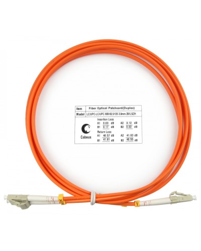 Шнур оптический duplex LC-LC 62,5/125 mm 2м LSZH Cabeus FOP-62-LC-LC-2m в Петропавловске-Камчатском Патч-корды оптические Pintop.ru