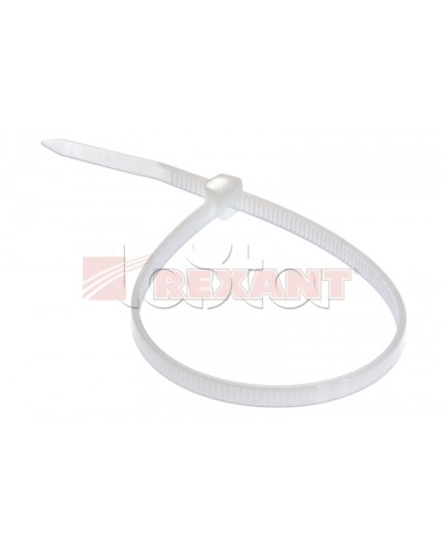 Хомут-стяжка нейлоновый, многоразовый 8x200 мм СКМ-200 белый (100шт/уп) REXANT 07-0209 в Петропавловске-Камчатском Стяжки-хомуты Pintop.ru