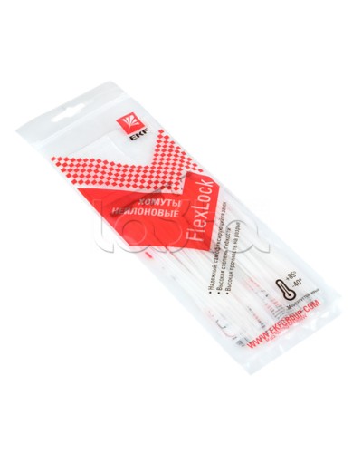 Хомут P6.6 стандартный (б), 2.5x150 (100шт) FlexLock PROxima EKF (plc-fl-ctsw-2.5x150) в Петропавловске-Камчатском Стяжки-хомуты Pintop.ru