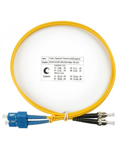 Шнур оптический duplex SC-ST 9/125 sm 1,5м LSZH Cabeus FOP(d)-9-SC-ST-1,5m в Петропавловске-Камчатском Патч-корды оптические Pintop.ru