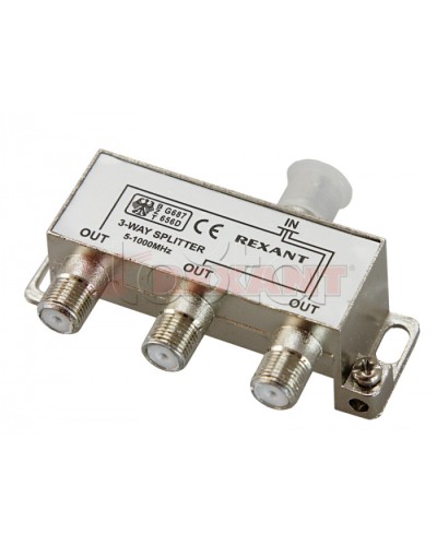 Делитель телевизионный ТВх3 под F разъём 5-1000 МГц (10шт/уп) REXANT 05-6002 в Петропавловске-Камчатском Системы видеонаблюдения Pintop.ru