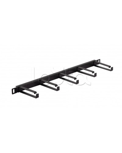 Органайзер горизонтальный 19 0.5U, 5 колец (Черный) Cabeus (JB08-0,5U-BK) в Петропавловске-Камчатском Кабельные органайзеры Pintop.ru