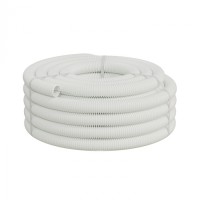 Труба ПП-FR гофрир. легкая, с зондом,без галогена, ПЛЛ 40мм Экопласт (60140HFR-W) - Труба ПП-FR гофрир. легкая, с зондом,без галогена, ПЛЛ диам.40мм ПВ-0 (20м) цвет белый 1 палл.=840м Экопласт