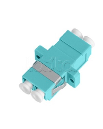 Адаптер NIKOMAX волоконно-оптический, соединительный, многомодовый, стандарта OM3, LC/UPC-LC/UPC, двойной, пластиковый, без шторки, с фланцами, аква, уп-ка 2шт. NIKOMAX (NMF-OA2M3-FN-LCU-LCU-AQ-2) в Петропавловске-Камчатском Проходные адаптеры и розетки оптические Pint