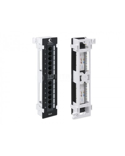 Патч-панель настенная, 12 портов RJ-45, категория 5E, Dual IDC с подставкой, черная в Петропавловске-Камчатском Патч панель Pintop.ru