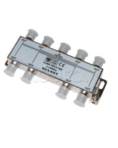Делитель телевизионный ТВх8 под F разъём 5-1000 МГц (5шт/уп) REXANT 05-6005 в Петропавловске-Камчатском Системы видеонаблюдения Pintop.ru