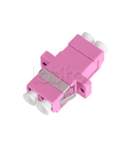 Адаптер NIKOMAX волоконно-оптический, соединительный, многомодовый, стандарта OM4, LC/UPC-LC/UPC, двойной, пластиковый, без шторки, с фланцами, маджента, уп-ка 2шт. NIKOMAX (NMF-OA2M4-FN-LCU-LCU-MG-2) в Петропавловске-Камчатском Проходные адаптеры и розетки оптические 