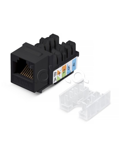 Вставка Keystone Jack RJ-45, категория 6, заделка тип 110, черная, со стяжкой Cabeus KJ-RJ45-Cat.6-90-SW-BK в Петропавловске-Камчатском Модули Keystone Pintop.ru