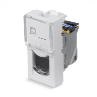 Модуль Keystone Jack RJ-45(8P8C), 180 градусов, категория 6a, экран. Cabeus (KJ-RJ45-Cat.6a-SH-180T-FP-L-22,5)
