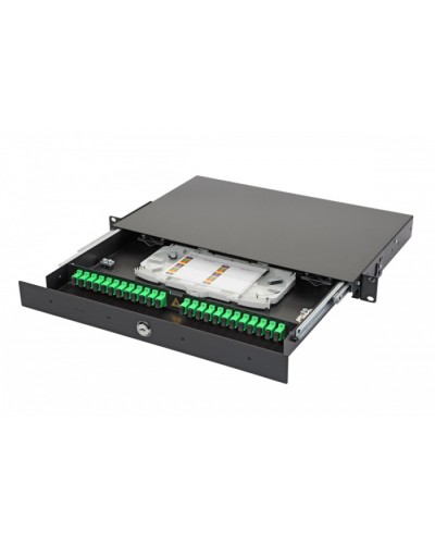 Патч-панель 19”, 1U Eurolan 47D-24-S2-SC-24-11BL в Петропавловске-Камчатском Кросс оптический Pintop.ru