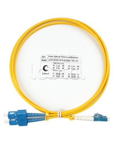 Патч-корд волоконно-оптический SM 9/125 duplex LC/SC LSZH (1,5 м) Cabeus FOP(d)-9-LC-SC-1,5M в Петропавловске-Камчатском Патч-корды оптические Pintop.ru