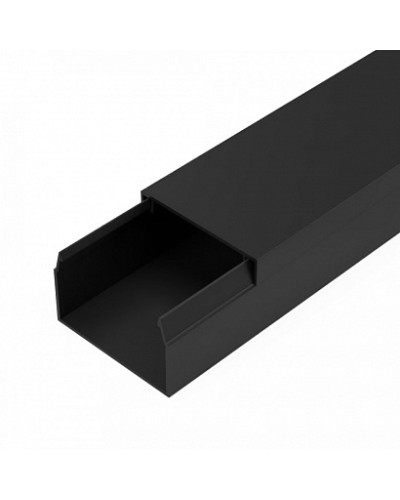 Кабель-канал черный 2-й замок в п/э 40х25 мм (24 м/уп) Промрукав (PR03.0215) в Петропавловске-Камчатском Огнестойкие кабельные линии Pintop.ru