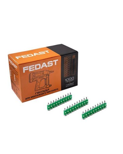 Гвозди 3.0*25 мм усиленные для монтажного пистолета (1000 шт/уп) FEDAST fd3025eg в Петропавловске-Камчатском Крепеж: Дюбели, шурупы, саморезы Pintop.ru