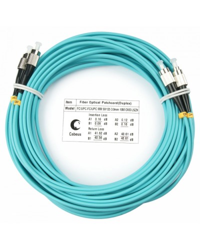 Шнур оптический duplex FC-FC 50/125 mm OM3 15м LSZH Cabeus FOP-50-FC-FC-15m в Петропавловске-Камчатском Патч-корды и пигтейлы Pintop.ru