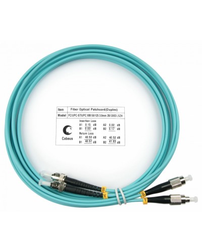 Шнур оптический duplex FC-ST 50/125 mm OM3 3м LSZH Cabeus FOP-50-FC-ST-3m в Петропавловске-Камчатском Патч-корды и пигтейлы Pintop.ru