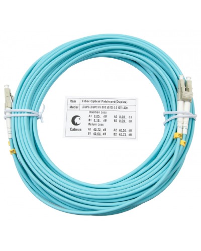 Шнур оптический duplex LC-LC 50/125 mm OM3 15м LSZH Cabeus FOP-50-LC-LC-15m в Петропавловске-Камчатском Патч-корды и пигтейлы Pintop.ru