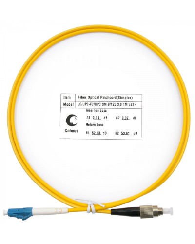 Шнур оптический simplex LC-FC 9/125 SM 1 м LSZH Cabeus FOP(s)-9-LC-FC-1M в Петропавловске-Камчатском Патч-корды оптические Pintop.ru