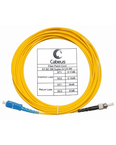 Шнур оптический simplex FOP(s)-9-SC-ST-5m Cabeus в Петропавловске-Камчатском Патч-корды оптические Pintop.ru