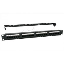 Патч-панель 19", 1U, 24xRJ45 Cabeus PL-24-Cat.6-Dual IDC