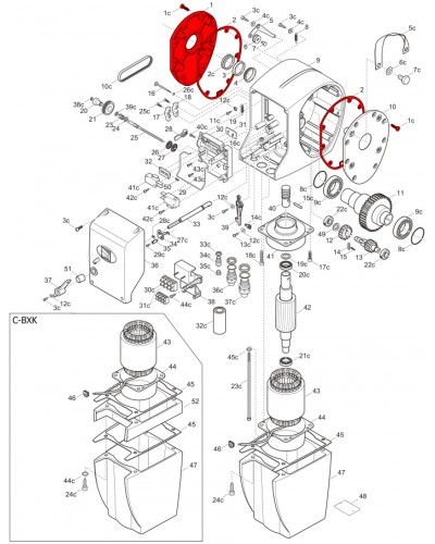 Правая крышка редуктора C-BX Came 119RICX026 в Петропавловске-Камчатском Запчасти для шлагбаумов и автоматики Pintop.ru