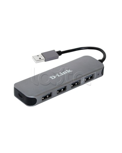 Концентратор с 4 портами USB 2.0 D-Link DUB-H4/E1A в Петропавловске-Камчатском Дополнительное оборудование для сетей Pintop.ru