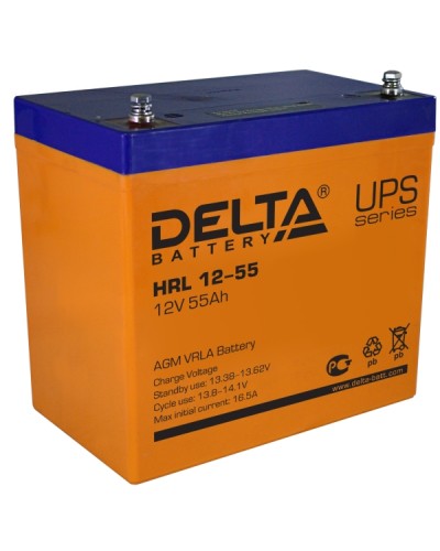 Аккумулятор свинцово-кислотный Delta HRL 12-55 в Петропавловске-Камчатском Электротехническое оборудование Pintop.ru