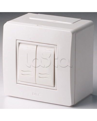 Коробка в сборе с 2-клавишным выключателем, коричневая DKC 10001B в Петропавловске-Камчатском Распределительные коробки Pintop.ru