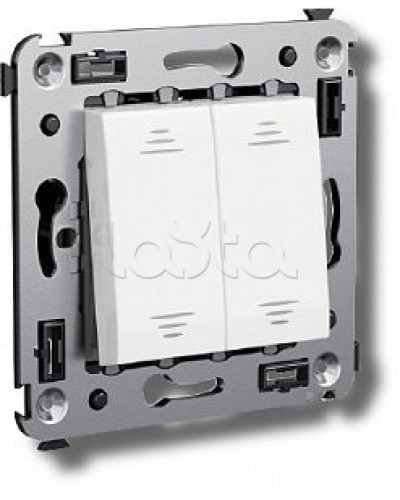 Выключатель двухклавишный в стену, Avanti, Ванильная дымка DKC 4405104 в Петропавловске-Камчатском Аксессуары для стоек и шкафов Pintop.ru