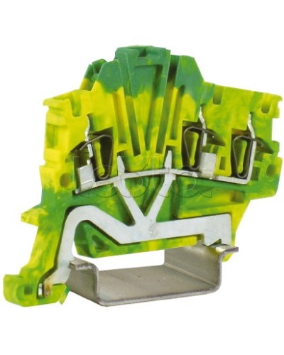 Зажим для заземления, 1 ввод/2 вывода, 1,5 кв.мм желто-зеленый DKC ZHT410 в Петропавловске-Камчатском Держатели, клипсы, скобы Pintop.ru