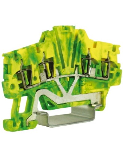 Зажим для заземления, 2 ввод/2 вывода, 1,5 кв.мм желто-зеленый DKC ZHT420 в Петропавловске-Камчатском Держатели, клипсы, скобы Pintop.ru