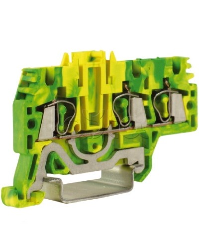 Зажим для заземления, 1 ввод/2 вывода, 2,5 кв.мм желто-зеленый DKC ZHT510 в Петропавловске-Камчатском Держатели, клипсы, скобы Pintop.ru