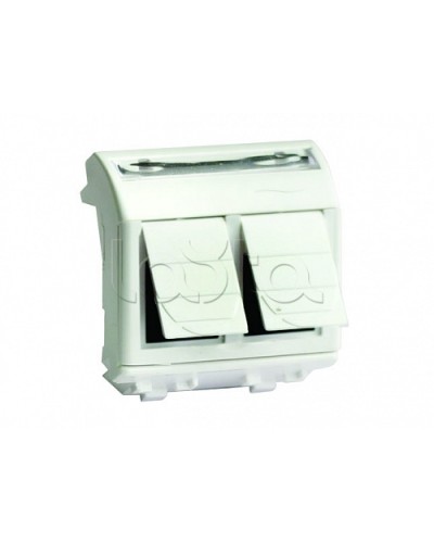 Ком.роз. двойная RJ45 кат.6 (8P8C, Hyperline, Dual IDC: 110&Krone) Brava, слон.кость, 2мод (75452S) в Петропавловске-Камчатском Аксессуары для кабель-канала Pintop.ru