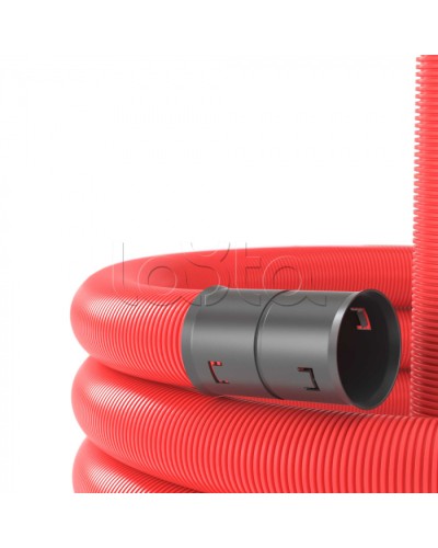 Двустенная труба ПНД D90мм без протяжки (50м уп) красная DKC (120990) в Петропавловске-Камчатском Труба гофрированная Pintop.ru