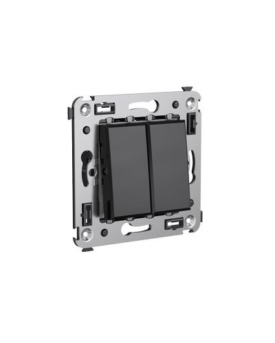 Выключатель двухклавишный в стену, Avanti, Черный квадрат DKC 4402104 в Петропавловске-Камчатском Аксессуары для стоек и шкафов Pintop.ru