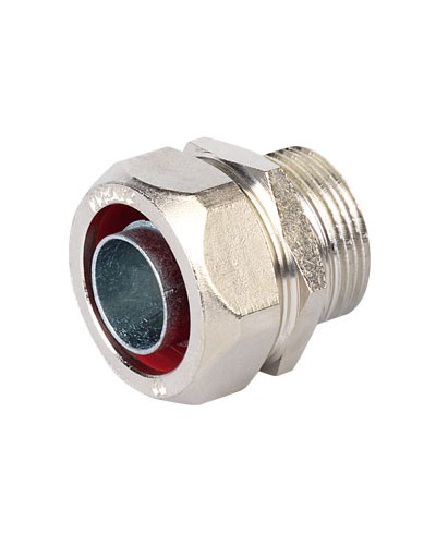 Муфта металлорукав-коробка, ф15мм, IP40/IP44/IP66/IP67, М20х1,5 наружная резьба DKC (6014-20A) в Петропавловске-Камчатском Повороты, муфты, тройники Pintop.ru