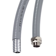 Металлорукав DN 26мм в гладкой ПВХ изоляции, Dвн 26,5 мм, Dнар 34,0,IP66, 25 м, цвет серый DKC 6070R-32