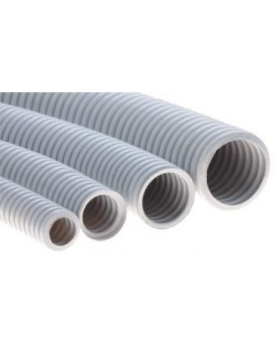 Труба ПВХ гибкая гофрированная д.25мм, тяжёлая без протяжки, 50м, цвет серый DKC 90525 в Петропавловске-Камчатском Труба гофрированная Pintop.ru