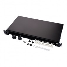 Панель оптическая коммутационная, 19", 1U выдвижная, без планок и адаптеров, черный Datarex DR-471841