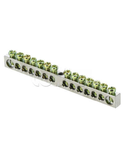 Шина PEN ноль-земля (6x9мм) 14 отв. цинк крепеж по центру EKF PROxima (sn1-63-14) в Петропавловске-Камчатском Аксессуары для стоек и шкафов Pintop.ru