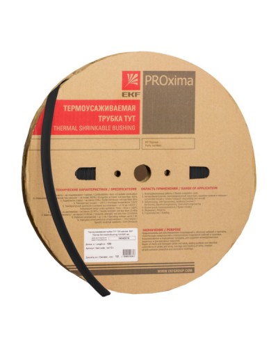 Трубка термоусаживаемая ТУТ 6/3 черная (100м) EKF (tut-6-b) в Петропавловске-Камчатском Аксессуары для кабель-канала Pintop.ru