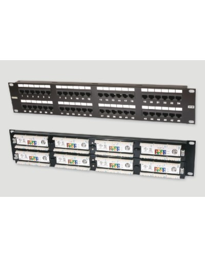 Патч-панель 19, 2U, 48xRJ45 категория 5е Eurolan (27B-U5-48BL) в Петропавловске-Камчатском Патч панель Pintop.ru