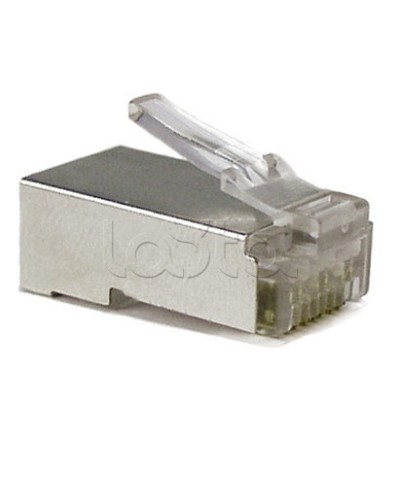 Разъем экранированный RJ-45 под витую пару, категория 6, без вставки Hyperline (PLUG-8P8C-U-C6-SH) в Петропавловске-Камчатском Коннекторы и разъемы Pintop.ru