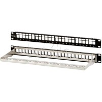 Модульная патч-панель 19", 24 порта, Flat Type, 1U, для экранированных модулей Hyperline PPBL3-19-24-SH-RM