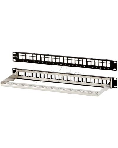 Модульная патч-панель 19, 24 порта, Flat Type, 1U, для экранированных модулей Hyperline PPBL3-19-24-SH-RM в Петропавловске-Камчатском Патч панель Pintop.ru
