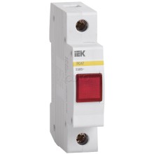 Лампа сигнальная красная DIN 1P неон ЛС-47 IEK MLS10-230-K04