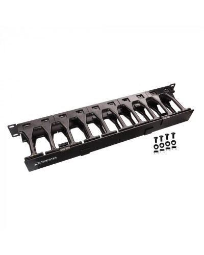 Кабельный органайзер 19 c пластиковыми пальцами глубиной 106 мм и крышкой, 1U LANMASTER (LAN-ORG-PF/S-1U) в Петропавловске-Камчатском Кабельные органайзеры Pintop.ru