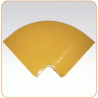 Крышка горизонтального поворота 90° оптического лотка 120 мм, желтая LANMASTER LAN-OT120-HC90C