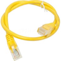 Патч-корд RJ45 - RJ45, 4 пары, UTP, категория 5е, 0.5 м, желтый, LSZH LANMASTER LAN-PC45/U5E-0.5-YL