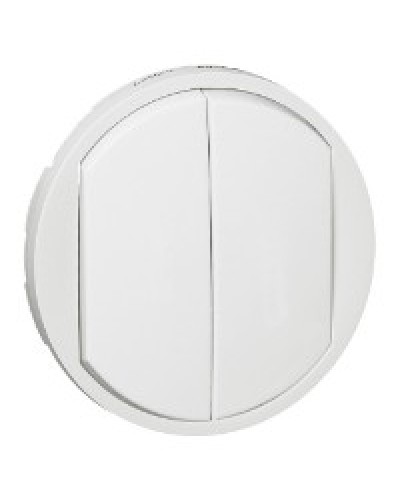 Лицевая панель для выключателя двойного белый Celiane Legrand 068002 в Петропавловске-Камчатском Аксессуары для кабель-канала Pintop.ru