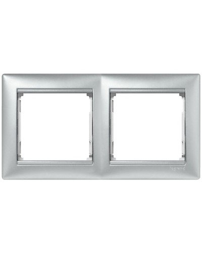 Рамка 2 поста горизонтальный монтаж алюминий Valena Legrand 770152 в Петропавловске-Камчатском Аксессуары для кабель-канала Pintop.ru